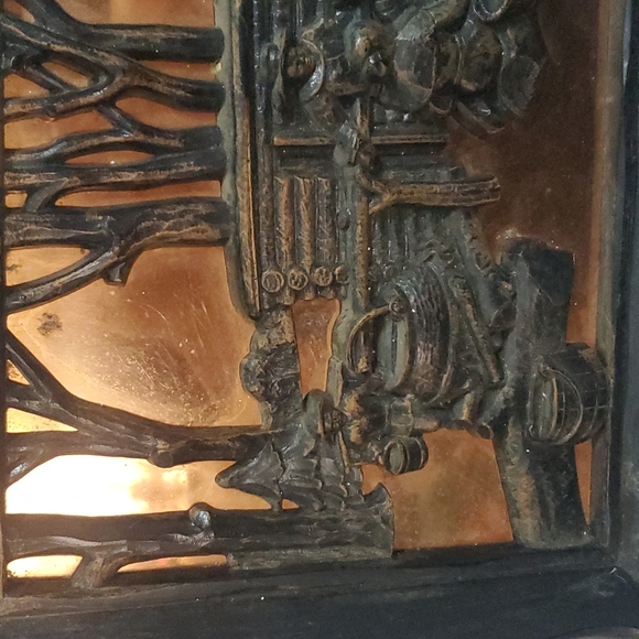 Vintage Copper Craft Guild 3D Framed Rustic Artwork "Maple Sugar Time" - Picture 3 of 6